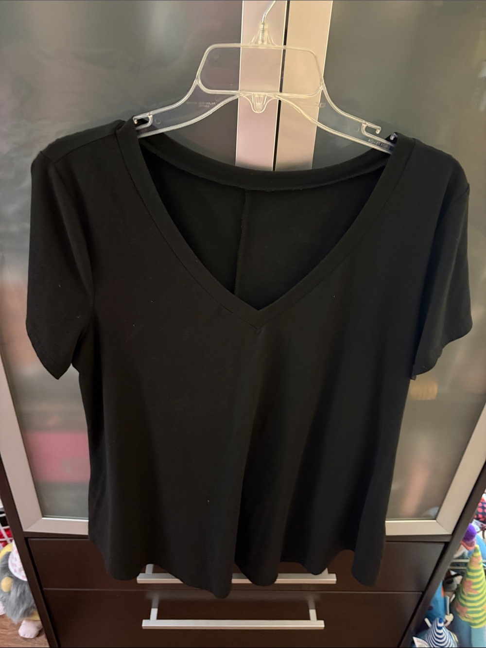 Classic Black V-Neck Women's Top